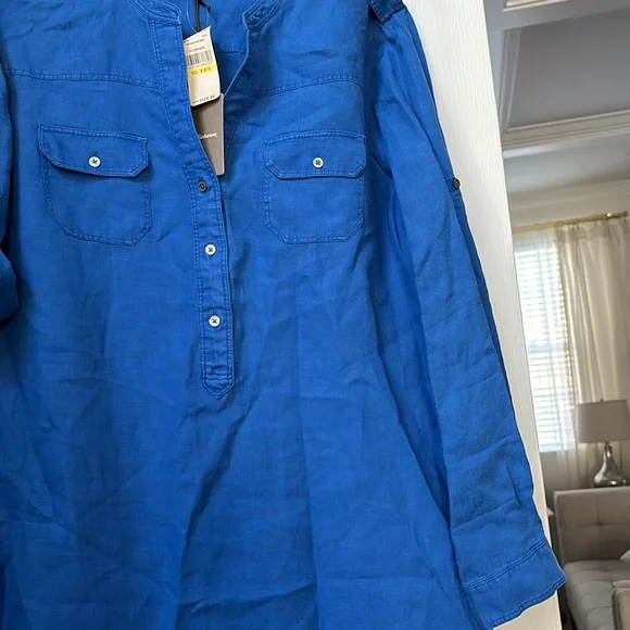 Tommy Bahama Linen Dress M Blue - Picture 5 of 5
